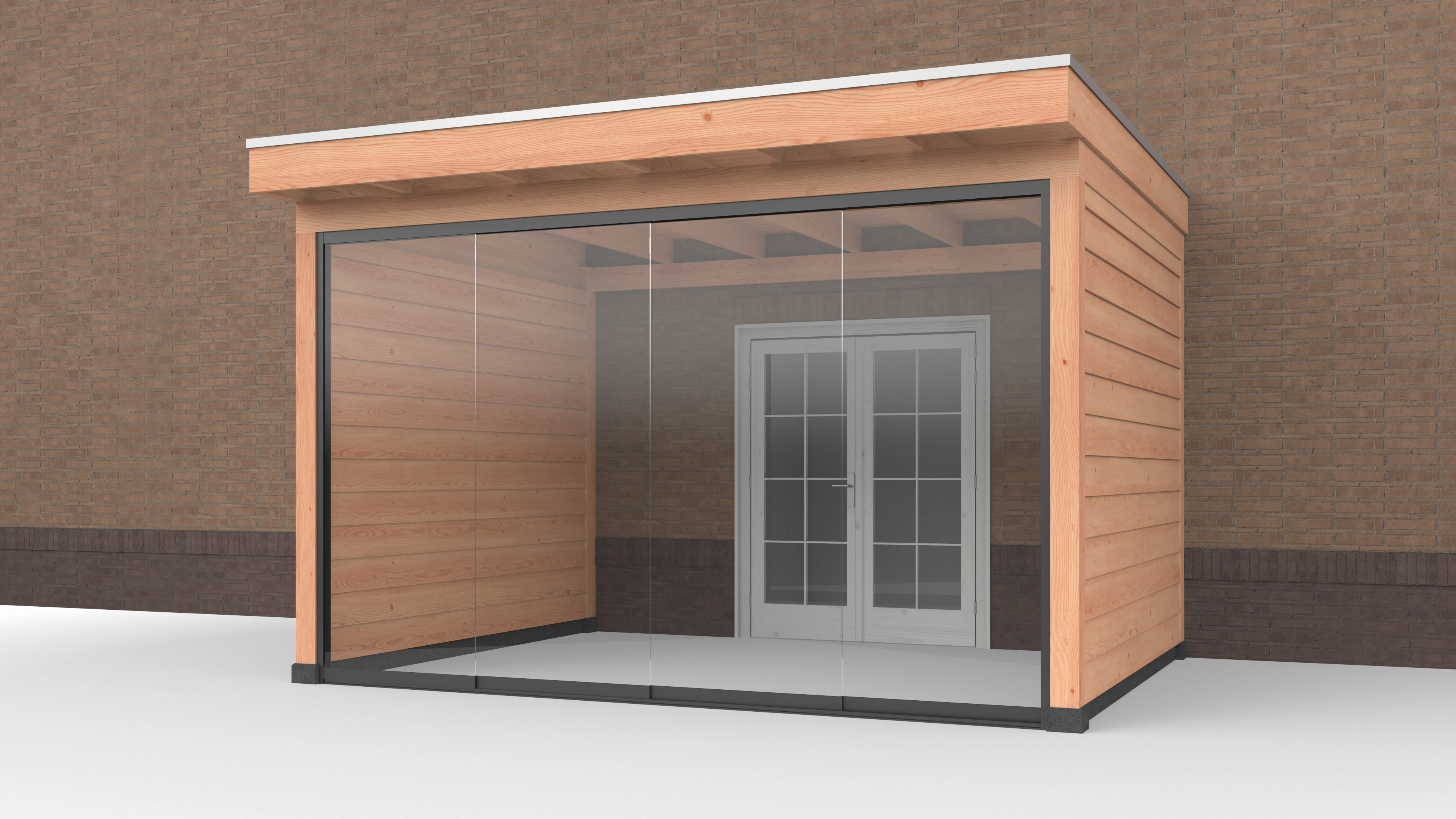 Douglas Buitenverblijf aan huis, 400 x 300, met twee zijwanden en glazen schuifwand, Westwood - Afbeelding 1